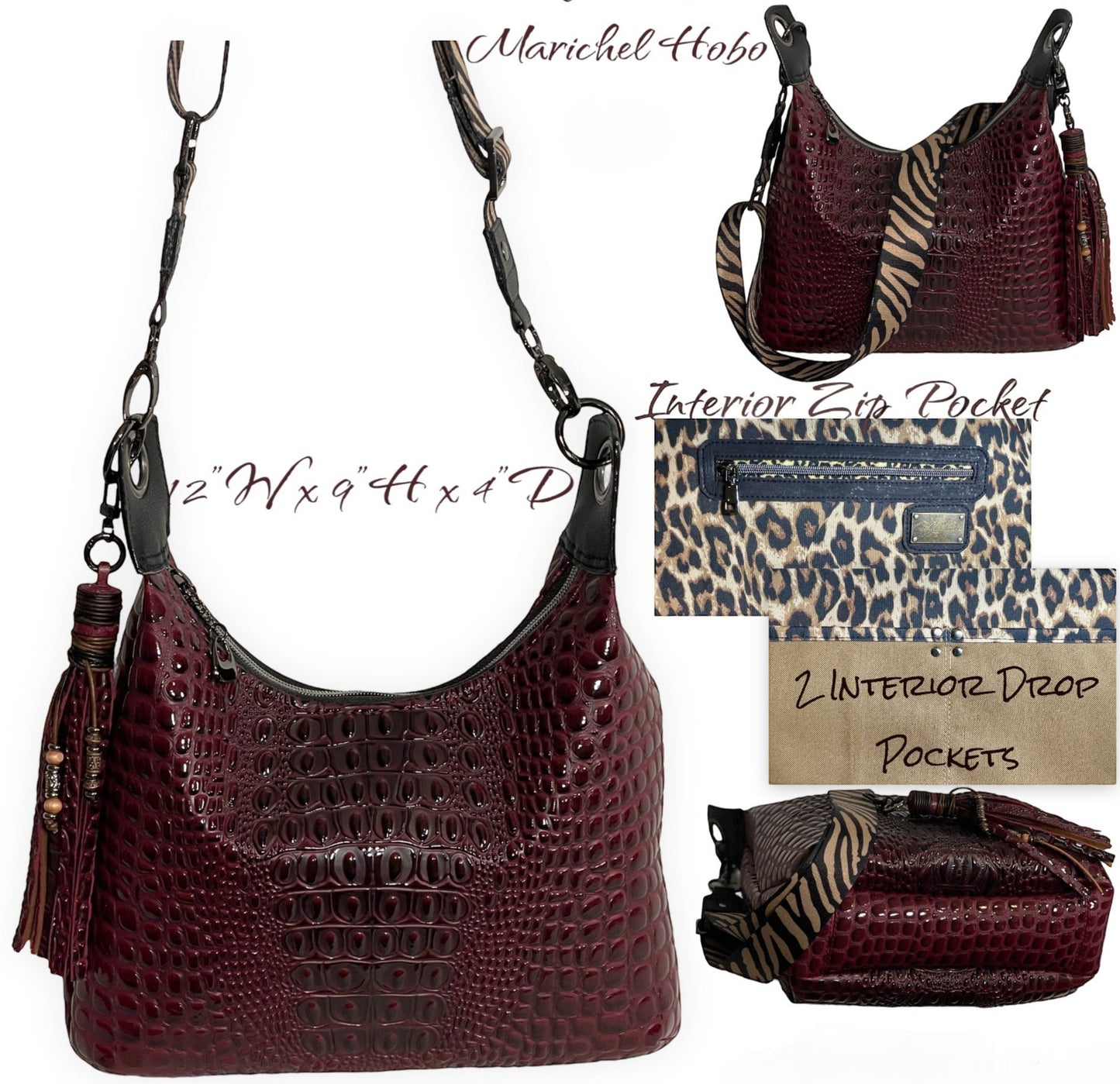 Interior Zip Pocket w/ zipper Overlay + 2 Interior Slip Pockets