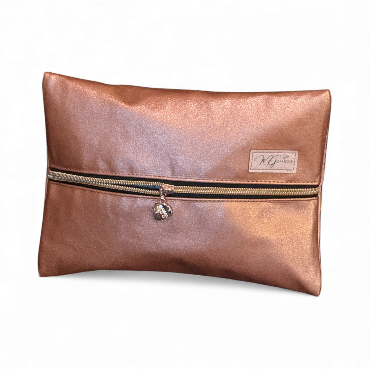 Flat Lay Makeup Bag Rose Gold Shimmer-Medium