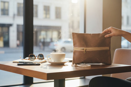 Flat Lay Makeup Bag Waxed Canvas-Small